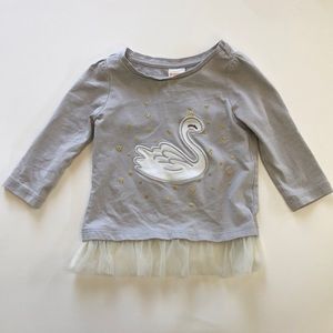 Gymboree toddler girl swan top size 6-12 months